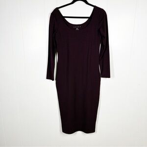 NWT Hatch The Longsleeve Body Dress i Bordeaux Houndstooth Small